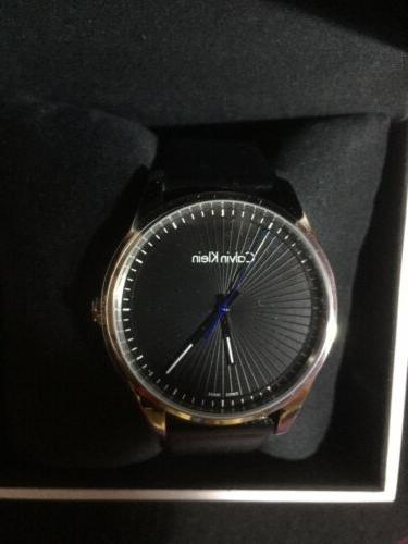 orologio elegante uomo pelle nero swiss made