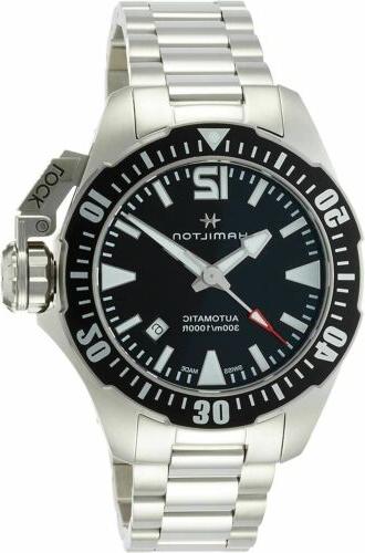 orologio frogman h77605135 automatico acciaio quandrante ner