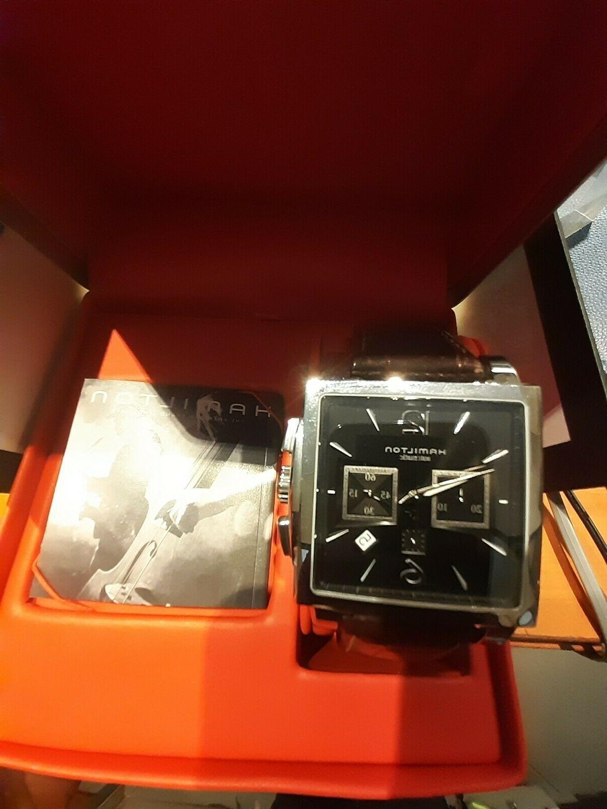 orologio h32666535 crono automatico acciaio cassa quadrata