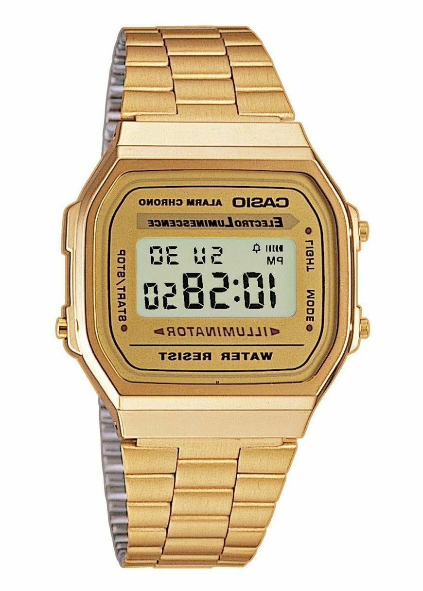 orologio illuminator vintage dorato quartz luce a168wg