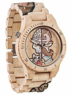 orologio in legno alpha woop misterphil beige