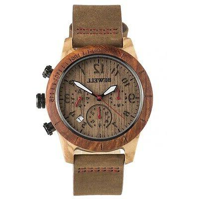 orologio in legno da uomo cronografo data