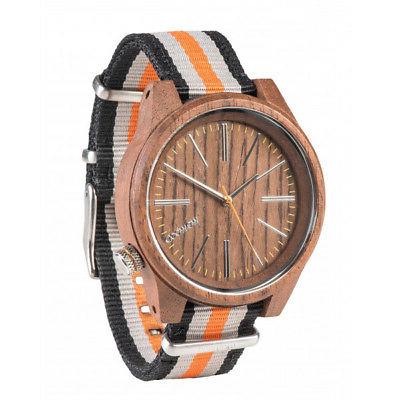 orologio in legno torpedo nut orange wood