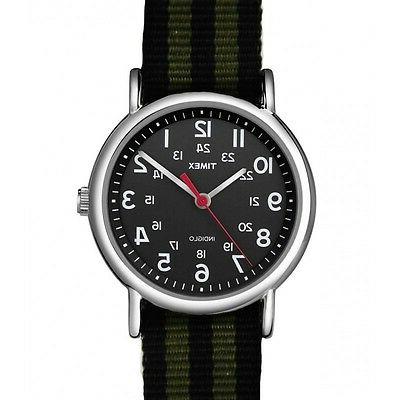 orologio indiglo cinturino tessuto colorato luce nero