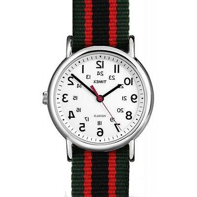 orologio indiglo cinturino tessuto colorato luce verde