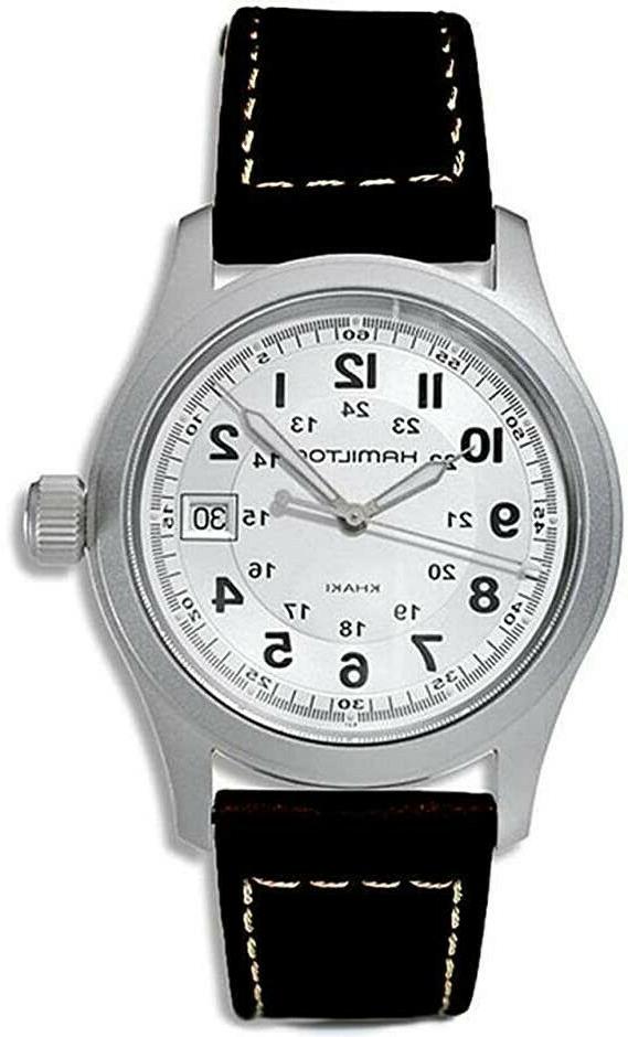 orologio khaki orologio uomo in pelle nero