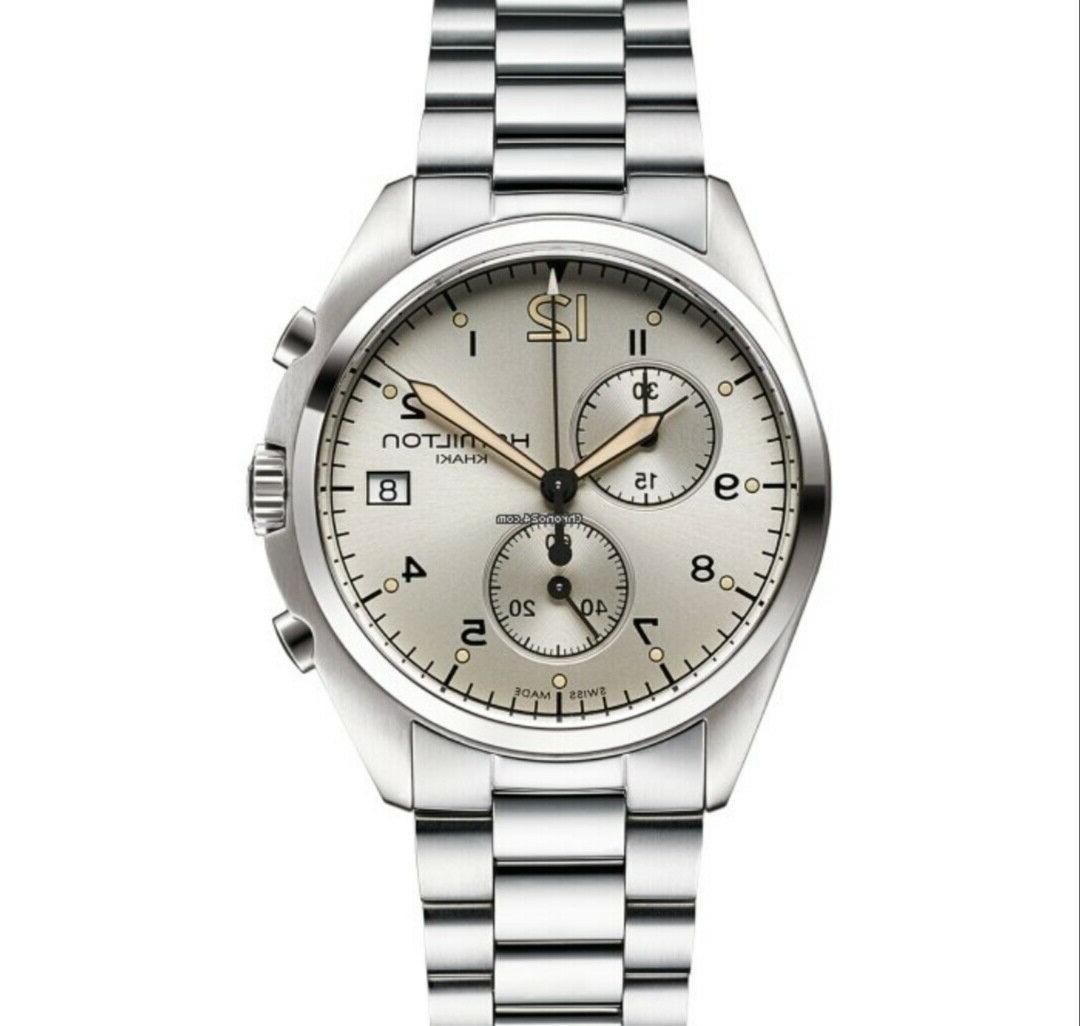 orologio khaki pilot pioneer cronografo h76512155 acciaio