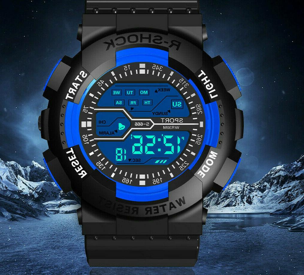 orologio led digitale honhx wr30m blu sportivo