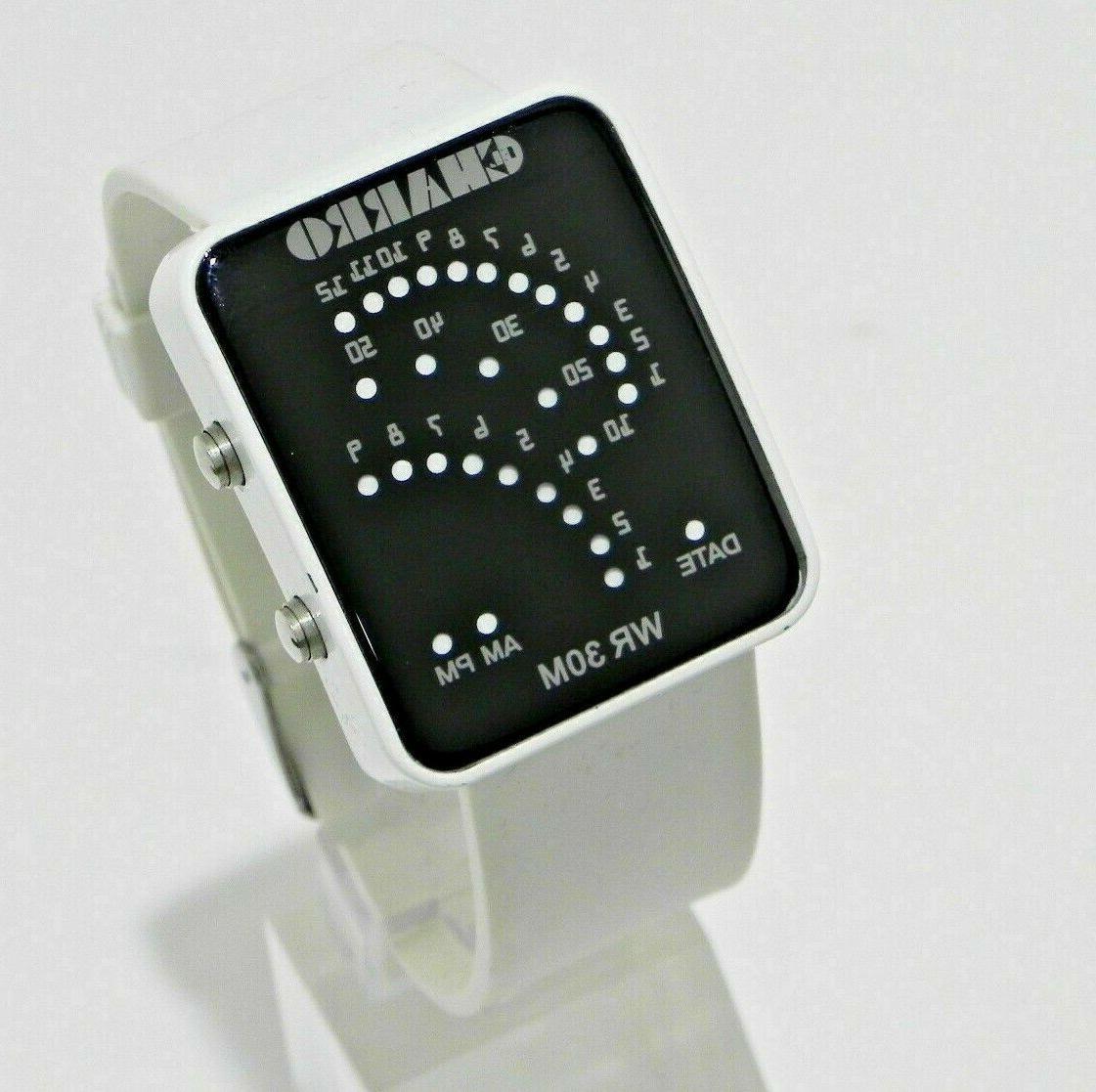 orologio multifunzione sport uomo silicone digitale bianco