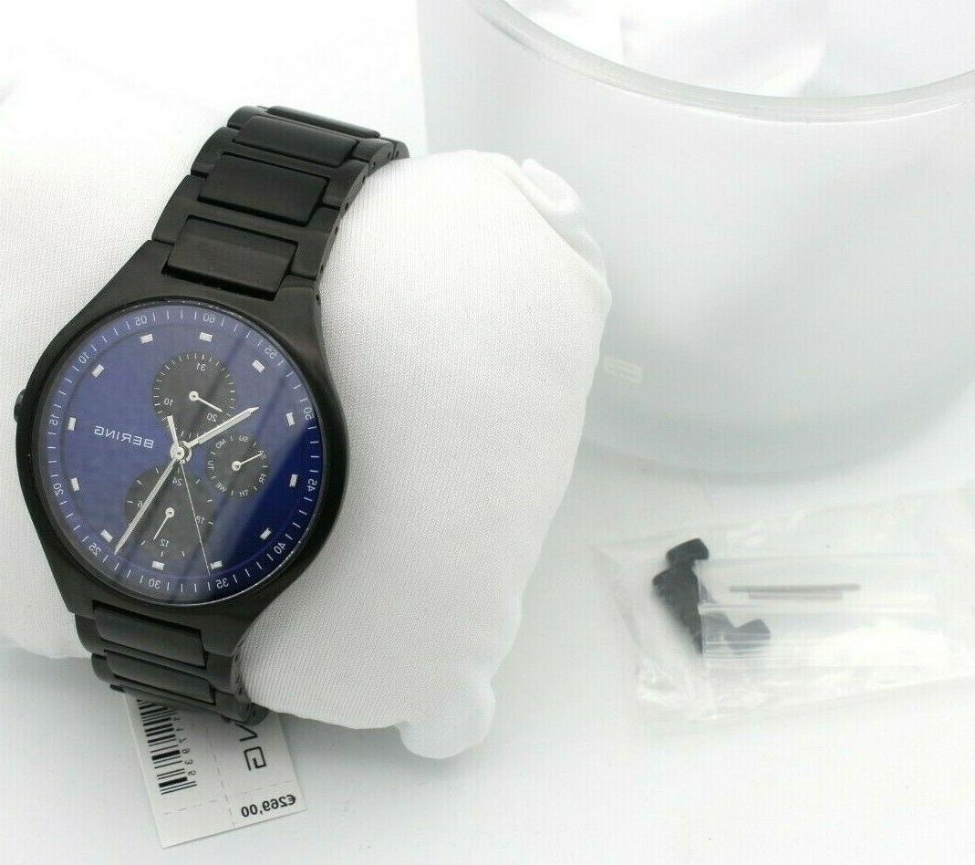 orologio multifunzione titanio vetro zaffiro nero blu