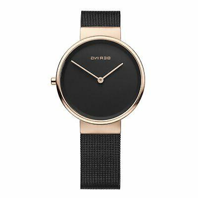 orologio nero con maglia milanese e cassa