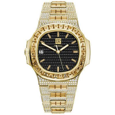 orologio nero rapper uomo super metal oro