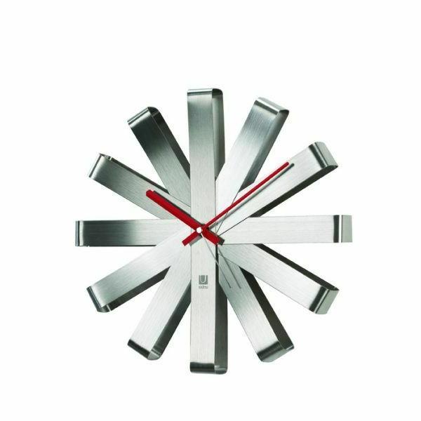 orologio parete ribbon design acciaio inox wall
