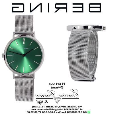 orologio piatto sottile classico donna quadrante verde