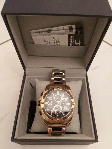 orologio polso cronografo color oro nero raro