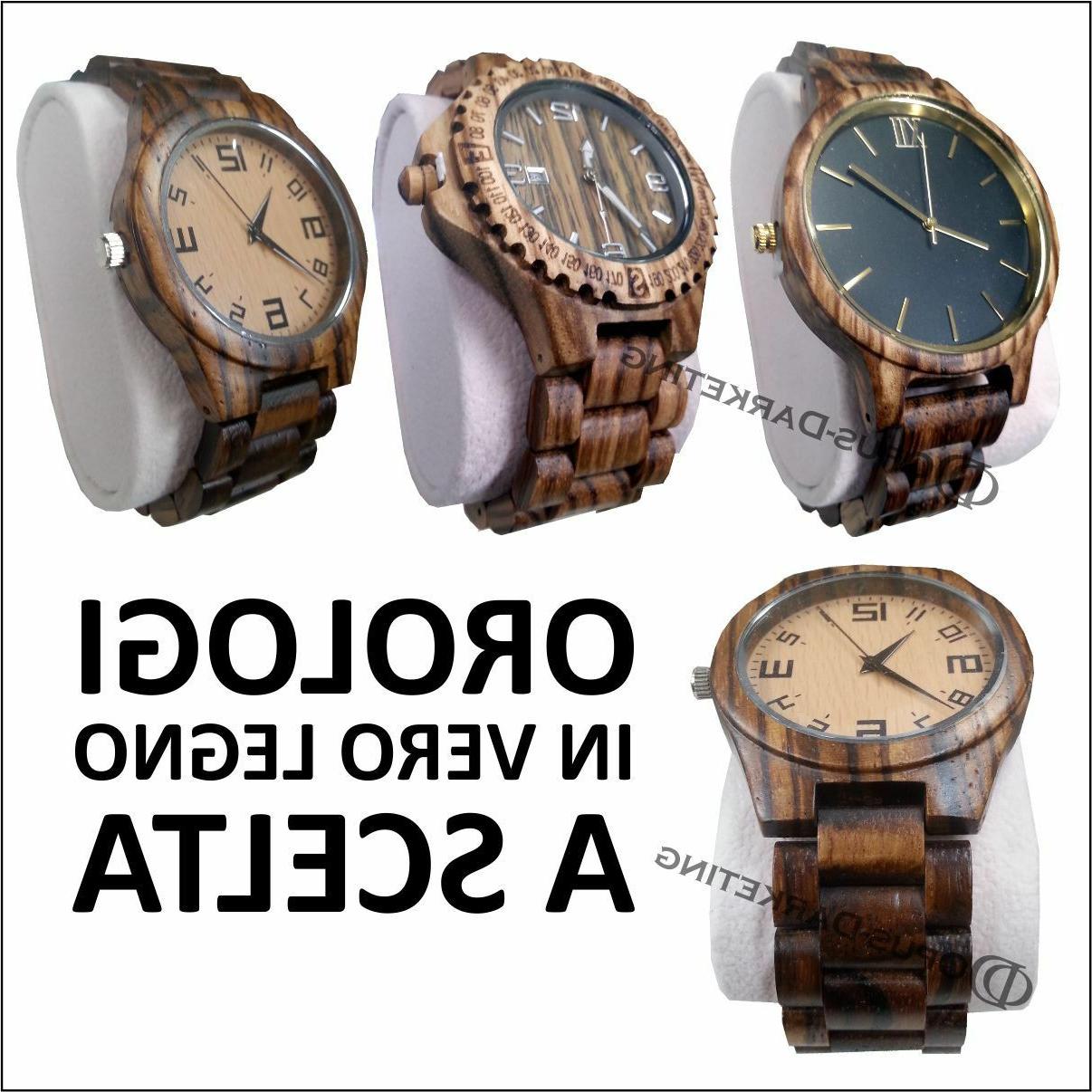 orologio polso in vero legno naturale unisex