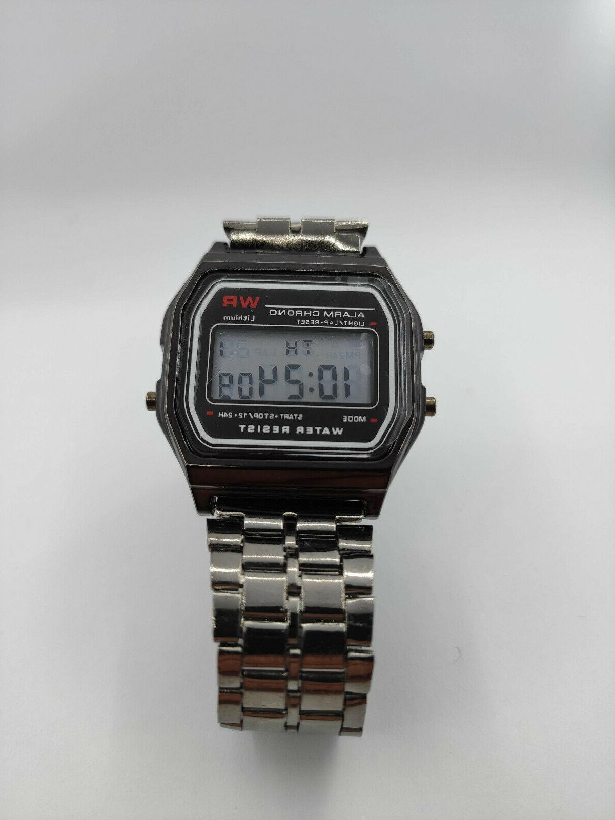 orologio polso tipo casio grande grigio canna