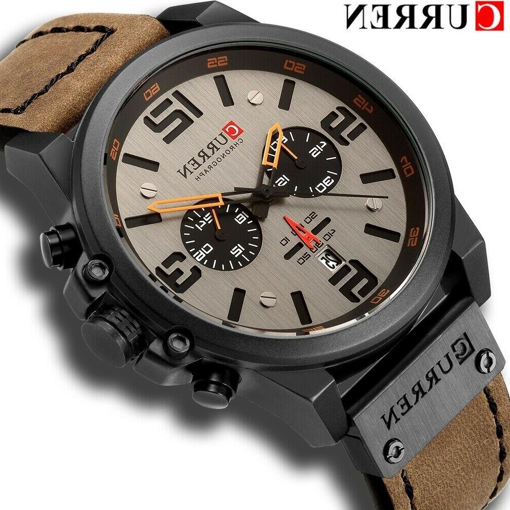 orologio polso uomo quarzo lusso pelle data