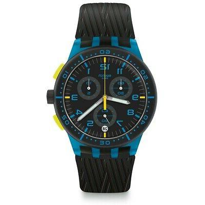 orologio quarzo analogico chrono plastic blue tire