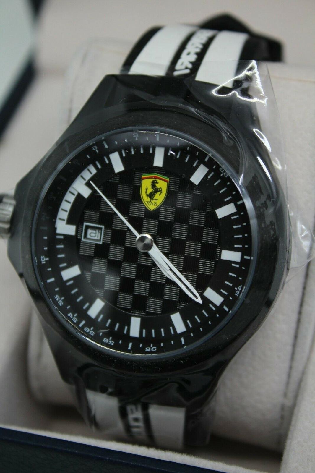 orologio quarzo uomo scuderia gomma nero bianco