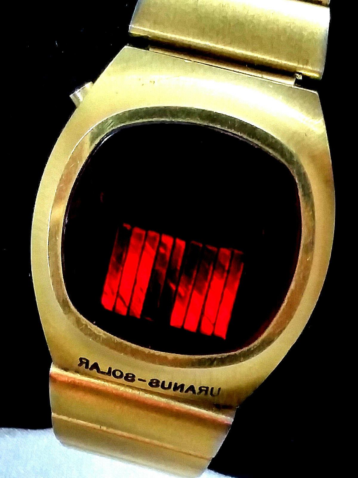 orologio rare watch vintage led red solar