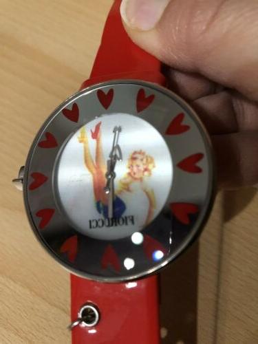 orologio rosso acciaio movimento donna ragazza bambina