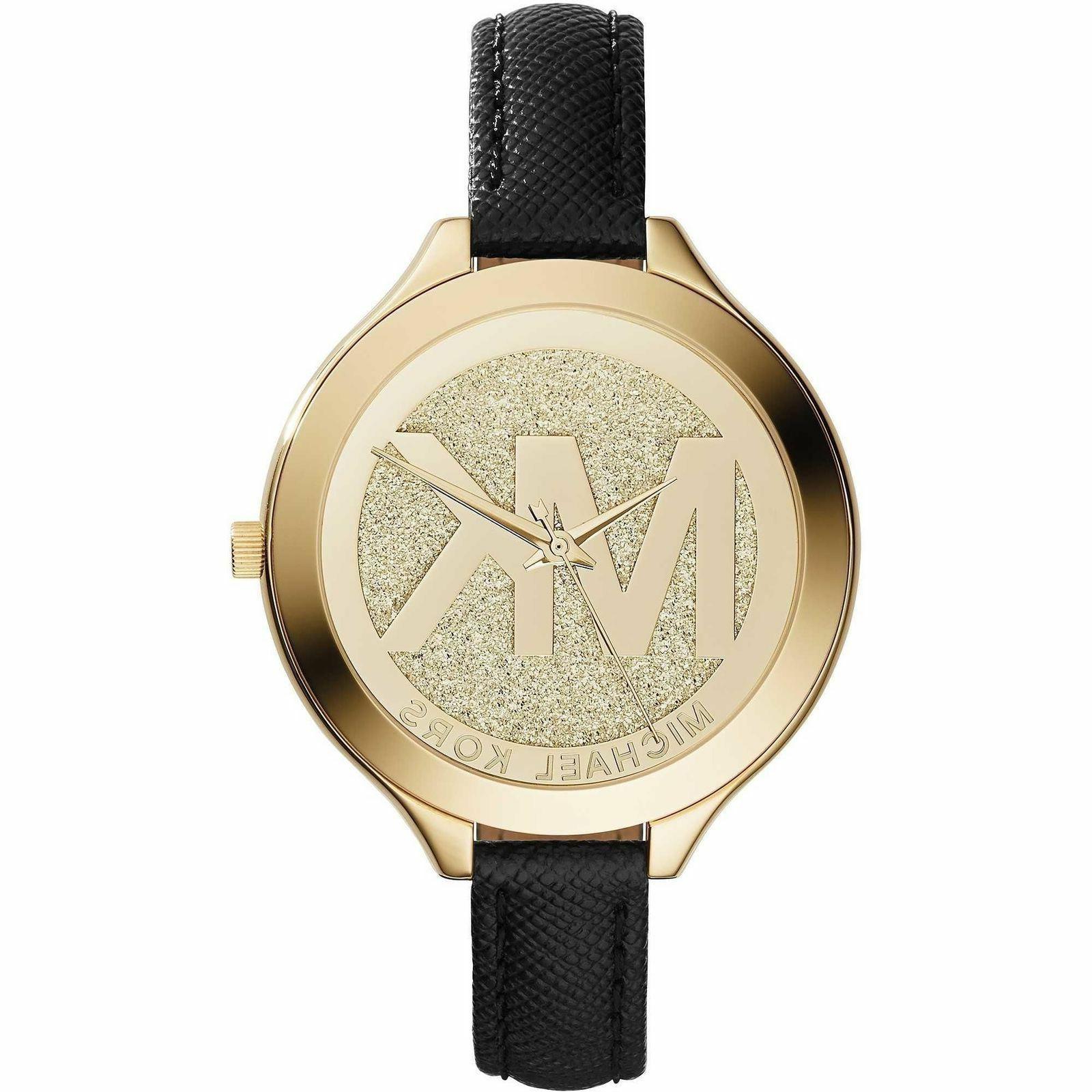 orologio slim runway mk2392 acciaio oro cinturino