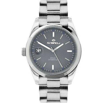 orologio solo tempo automatico ginevra quadrante grigio