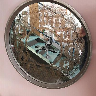 orologio specchio grande da parete legno moderno