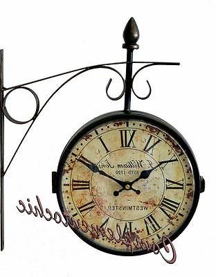 orologio stazione da muro bifronte con mensola