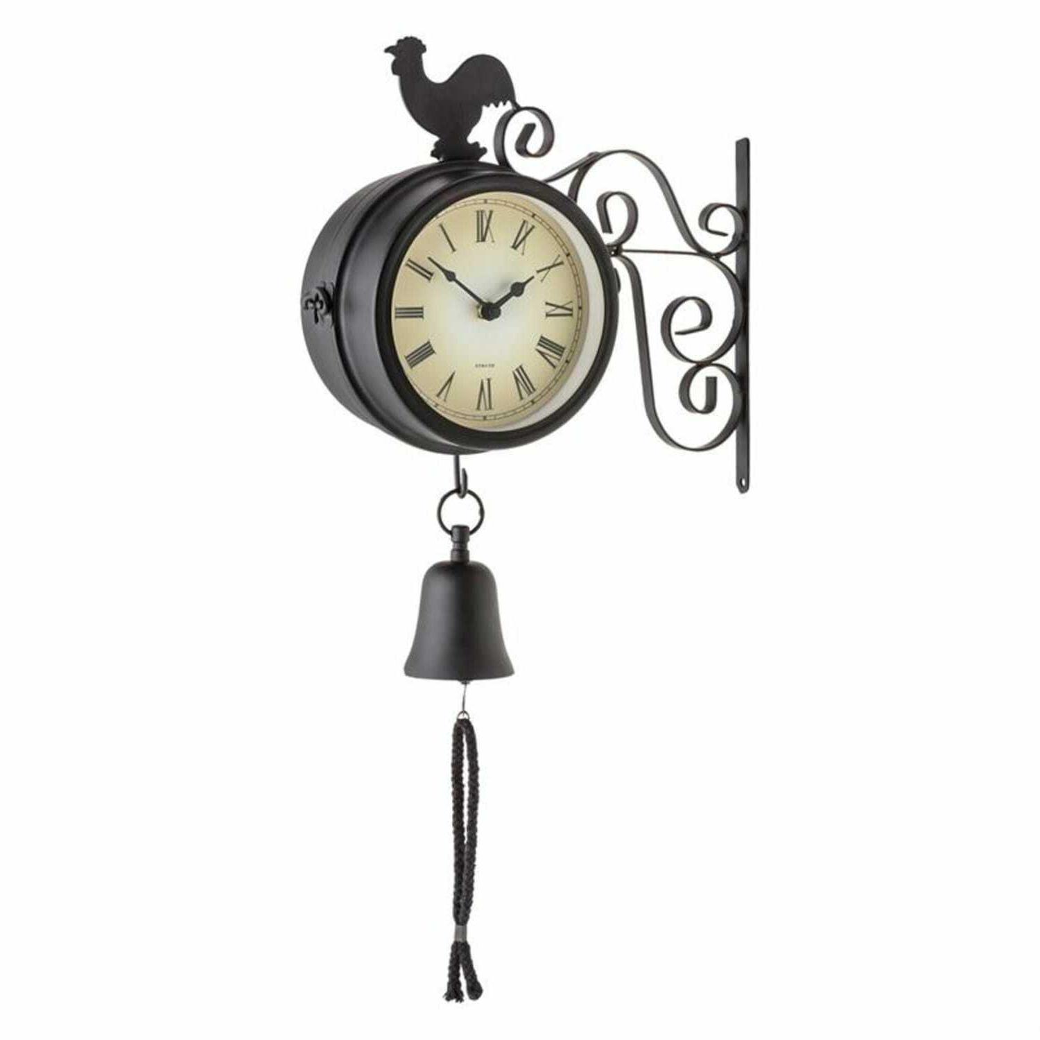 orologio stazione parete muro quadrante doppio termometro