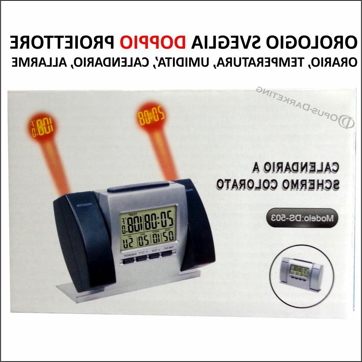 orologio sveglia digitale luce led doppio proiettore