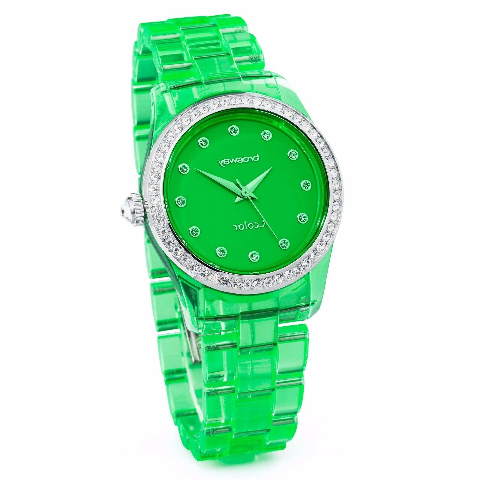 orologio t color donna ragazza verde trasparente