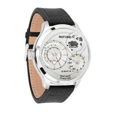 orologio traveller dual time silver 48 mm