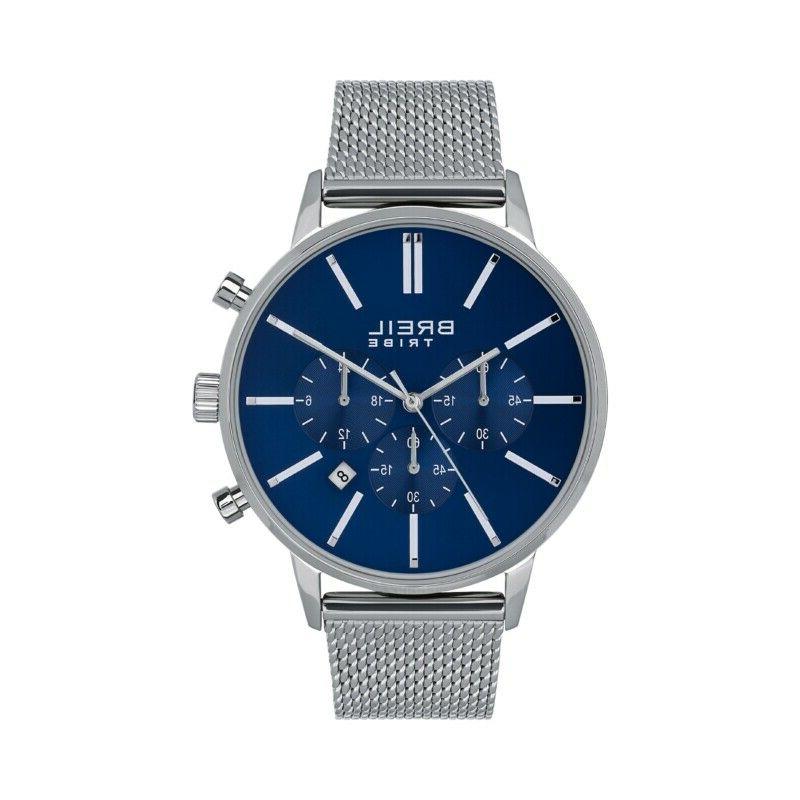 orologio tribe uomo avery acciaio cronografo blu