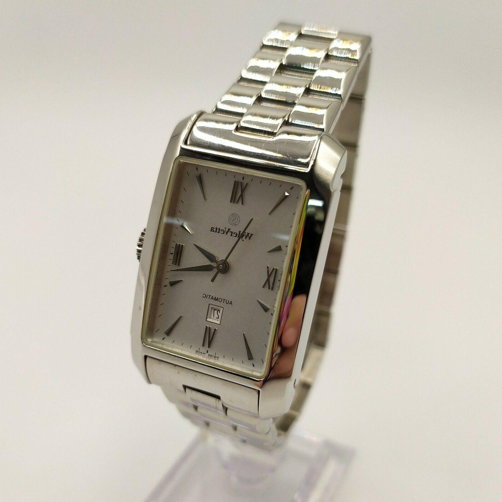 orologio unisex automatico quadrante bianco cassa rettangola