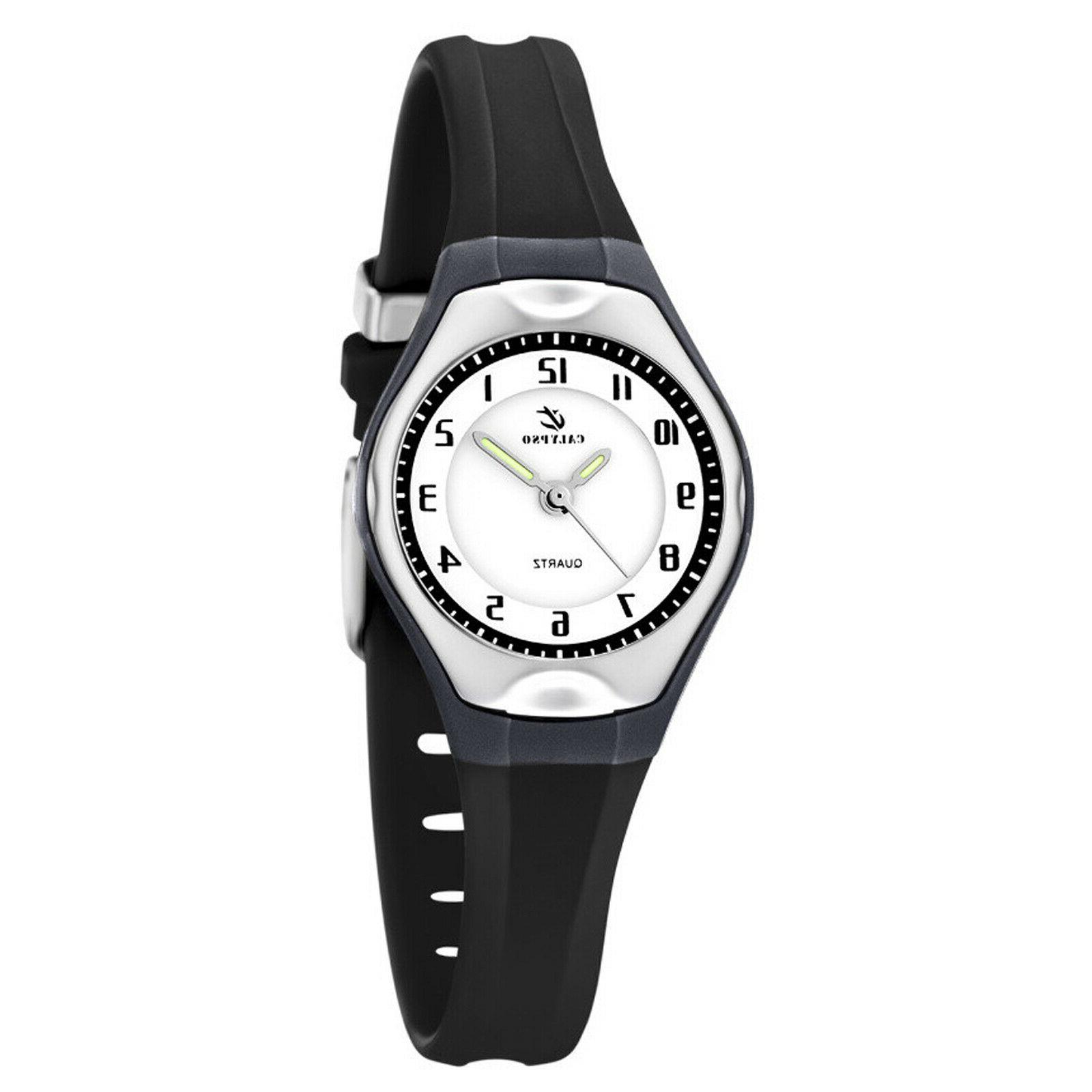 orologio unisex in gomma nero quadrante bianco