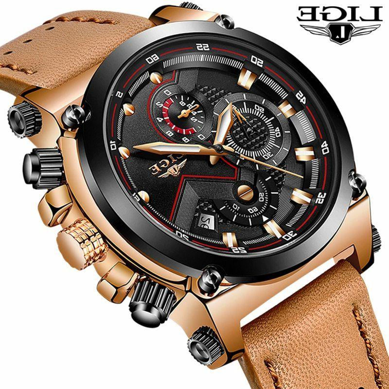 orologio uomini maschio in pelle automatico datario