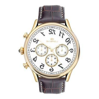 orologio uomo 030023bb crono pelle vintage oro