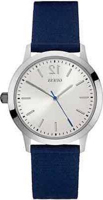 O Uomo Acciaio Analogico Al Quarzo Cinturino Nylon Blu Guess