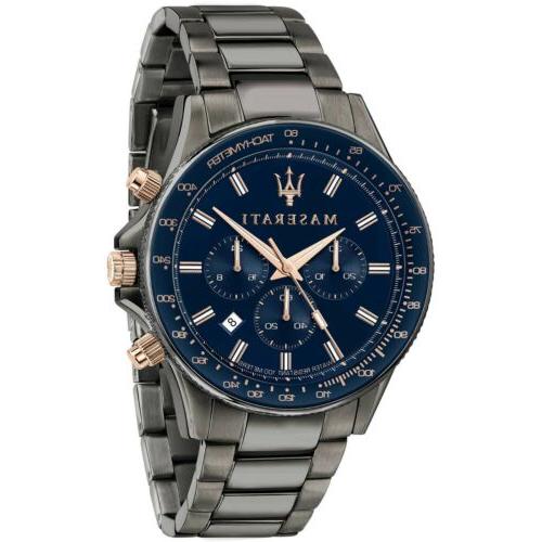 orologio uomo acciaio grigio scuro quarzo cronografo