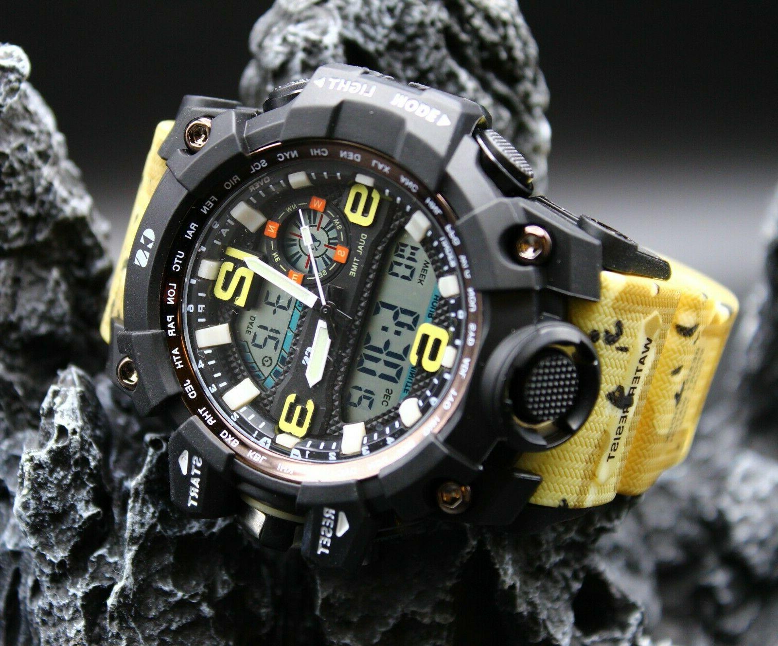 orologio uomo analogico digitale militare mimetico crono