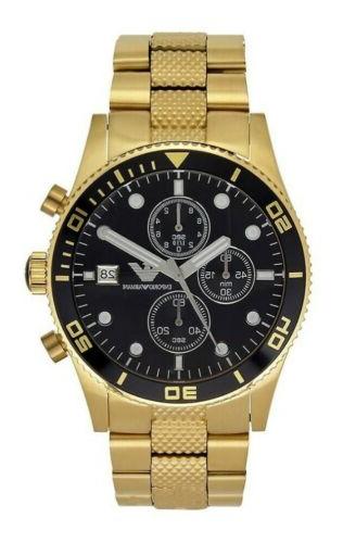 orologio uomo ar5857 cronografo oro quadrante nero