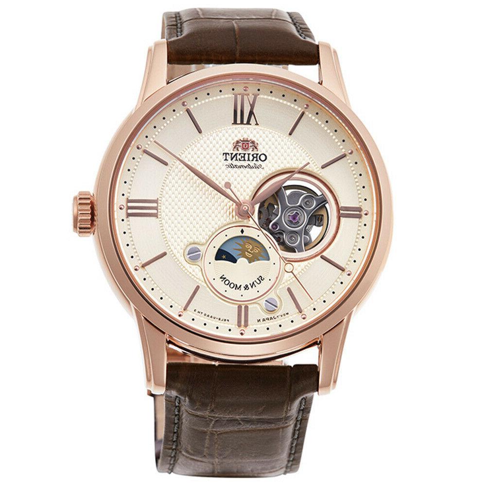 orologio uomo cinturino in pelle marrone automatico