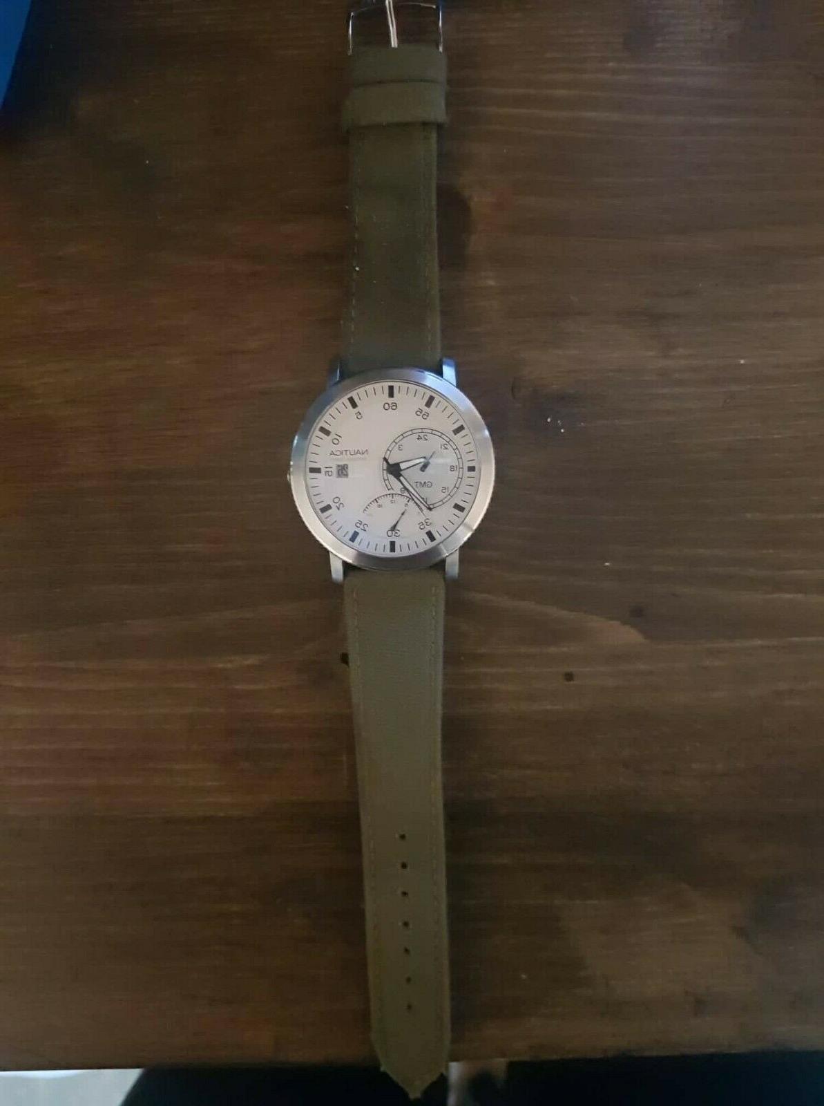orologio uomo cinturino verde quadrante bianco