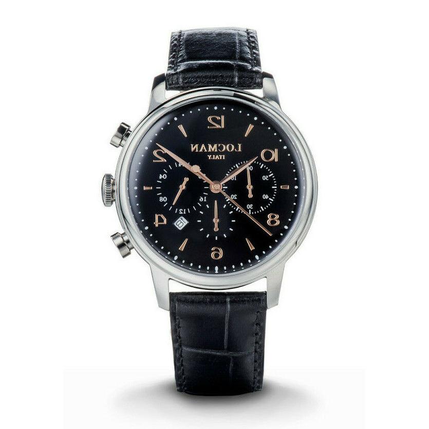 orologio uomo cronografo 1960 classico elegante nero