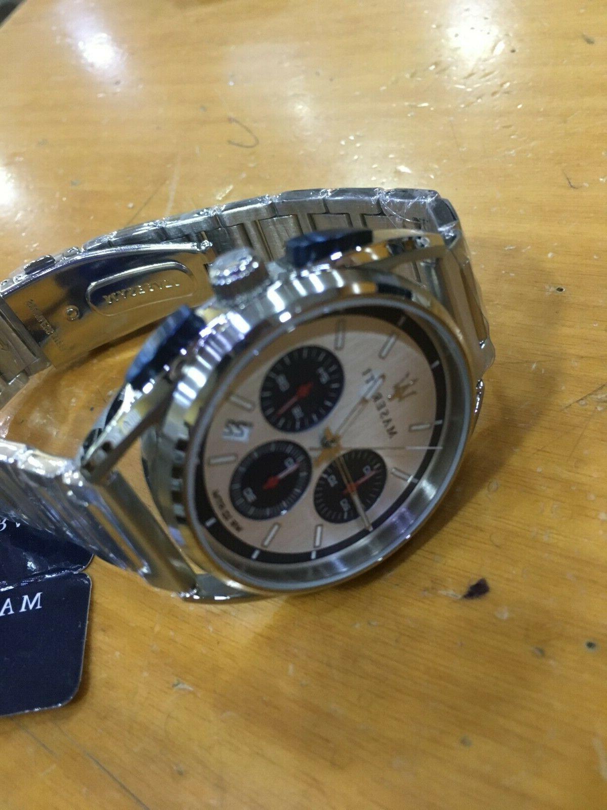 orologio uomo cronografo cinturino in acciaio quadrante