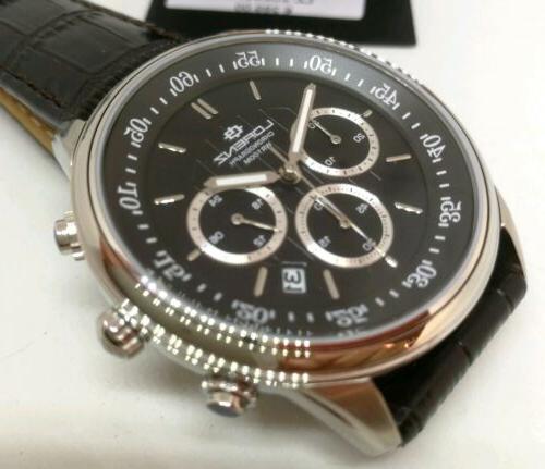 orologio uomo cronografo nero classico elegante cinturino