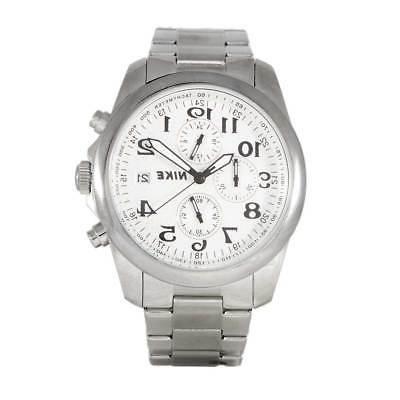 orologio uomo cronografo nk2008 quadrante bianco cinturino