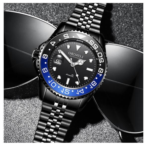 orologio uomo da polso acciaio nero nautica